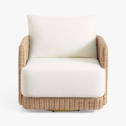 Huntington Wicker Swivel Curved Outdoor Lounge Chair-1