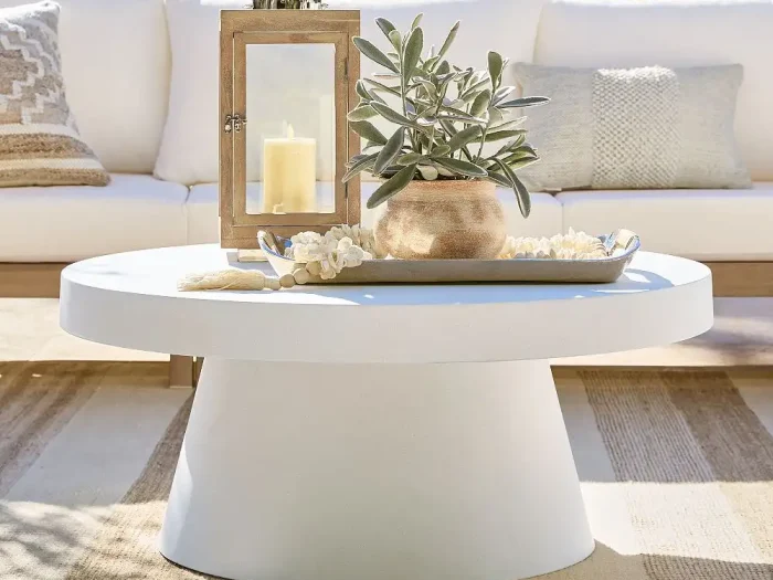 Pomona Concrete Round Outdoor Coffee Table (36")